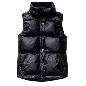 Aritiza Community Down puffer Vest in a Glossy Black Finish XXS